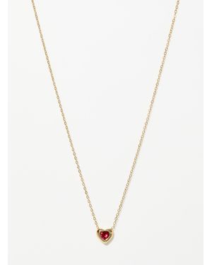 Simon's Birthstone Heart Pendant Chain - White