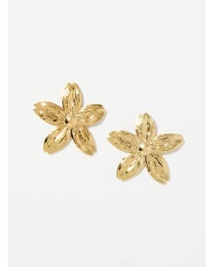 Simon's Hibiscus Earrings - Metallic