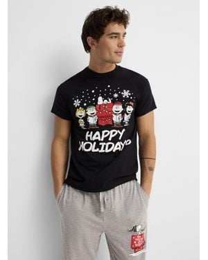 Le 31 Peanuts Christmas Lounge T - Black