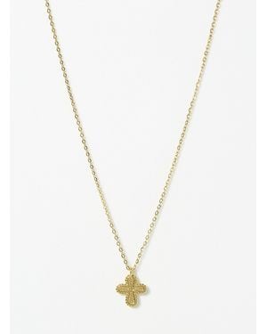 Simon's Textured Cross Chain - White