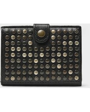 KJØRE PROJECT Studded Leather Mini Wallet - Black