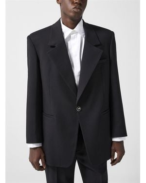 Marine Serre Boxy Virgin Wool Twill Jacket Unisex - Blue