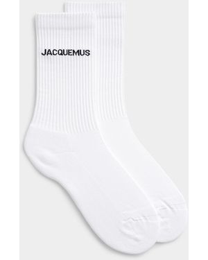 Jacquemus Signature Ribbed Socks - White