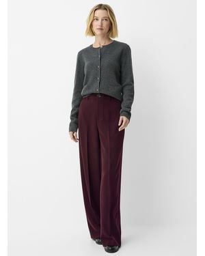 Contemporaine Sleek Flowy Pant Fit: Wide Leg, Super High Rise - Red