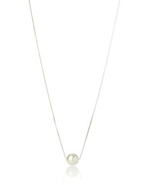 Simon's Shiny Pearl Silver Chain - White