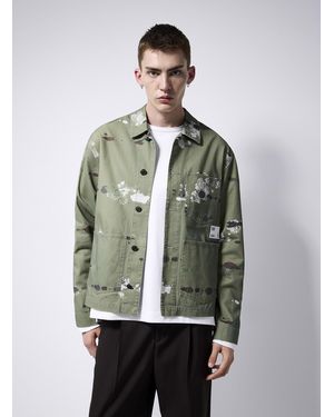 WOOD WOOD Abstract Art Overshirt - Green