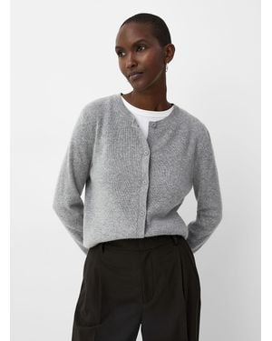 Contemporaine Wool And Cashmere Plain Cardigan - Grey