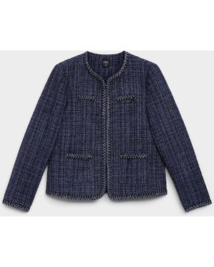 Icône Golden Accents Tweed Blazer - Blue