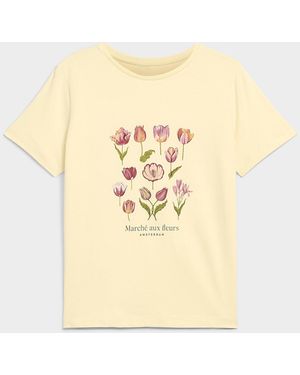 Contemporaine Printed Pima Cotton T - Natural