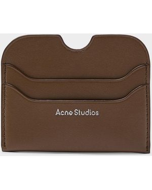 Acne Studios Leather Logo Card Holder - Brown