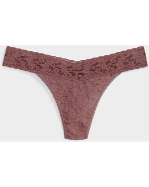 Hanky Panky Stretch Lace Thong Nylon - Purple