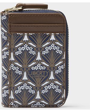 Liberty Iphis Zipped Wallet Made With Fabric - Gray