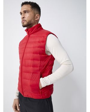 I.FIV5 Recycled Nylon Packable Quilted Vest - Red