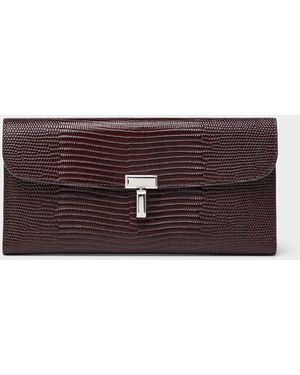 TOTEME T-lock Lizard-skin Finish Leather Wallet (women, Brown, One Size)