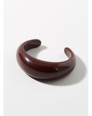 Simon's Thick Open Bangle - Brown