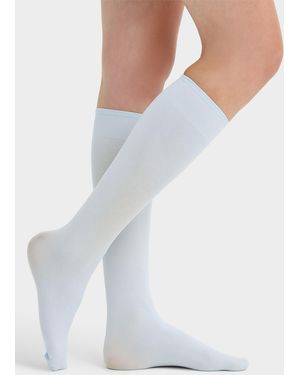 Simon's Solid Opaque Knee - White