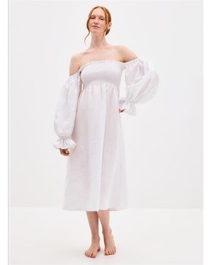 Sleeper Atlanta Pure Linen Nightgown - White