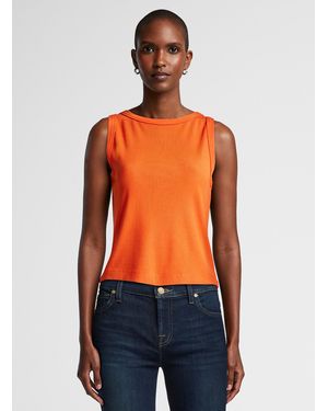 Contemporaine Cropped Ribbed Cami - Orange