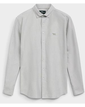 Rodd & Gunn Embroidered Logo Oxford Shirt Sports Fit - Grey