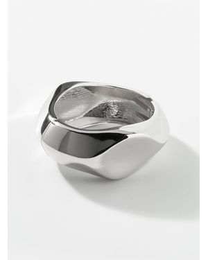 Simon's Faceted Solid Bangle - Grey