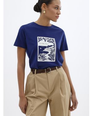 Contemporaine Printed Pima Cotton T - Blue