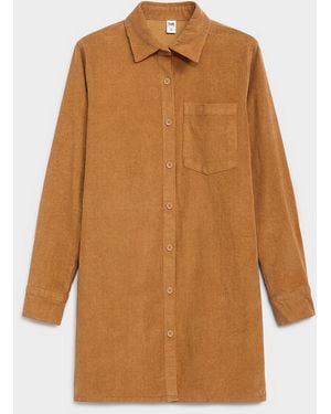Twik Corduroy Shirtdress - Natural