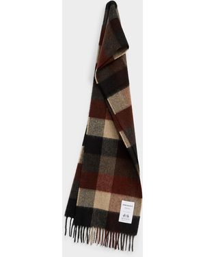 Norse Projects Moon Checkered Pure Lambswool Scarf - White