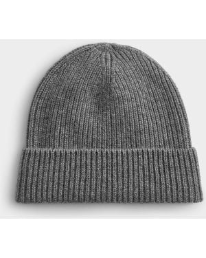 Le 31 Pure Cashmere Ribbed Tuque - Grey