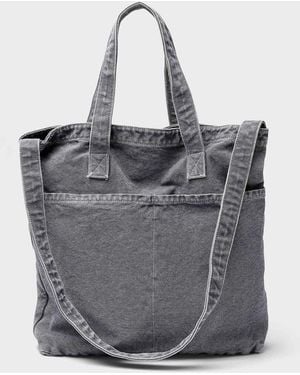 Le 31 Pure Cotton Shoulder Tote - Grey