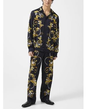 Versace Jeans Couture Baroque Print Satiny Pant - Black