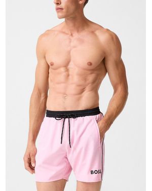 BOSS Contrast Trim Logo Swim Trunk - Pink