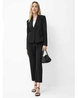 Contemporaine Touch Of Wool Pleated Pant Fit: Slim Leg, High Rise - Black