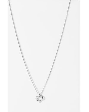 Pilgrim Small Hammered Heart Chain - White