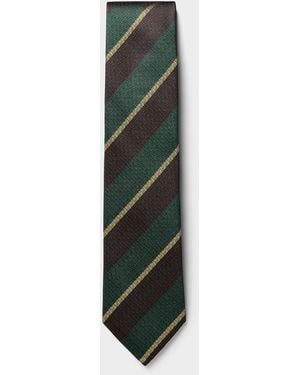 Le 31 Green And Brown Striped Tie Exclusive Collection From Italy