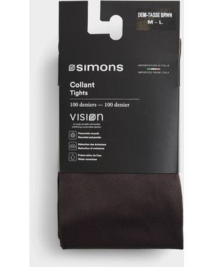 Simon's Solid Comfortable Tights 100 Denier - Black