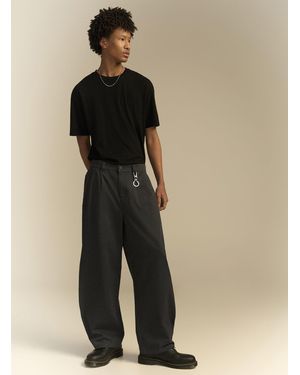 Djab Pleated Barrel Chinos Loose Tapered Fit - White