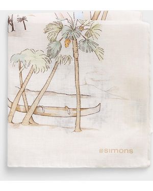 Le 31 Tropical Beach 100% Linen Pocket Square - Natural