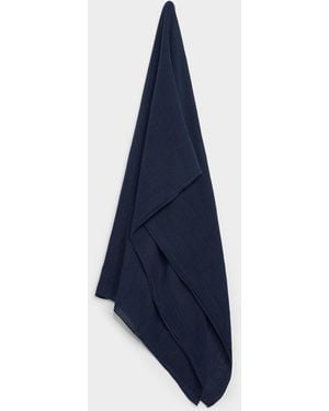 Simon's Rolled Trim Solid Scarf - Blue