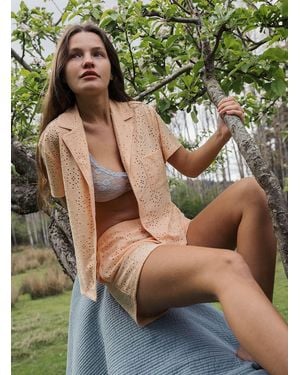 Miiyu Broderie Anglaise Pyjama Set - Green