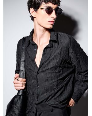Le 31 Distressed Black Shirt Imported From Seoul