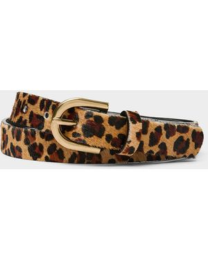 Simon's Spotted Pony Hair Leather Belt - Natural