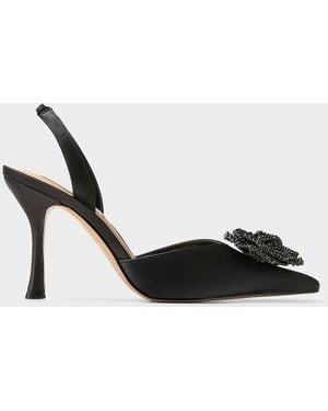 Steve Madden Black Lysandra Sparkling Rose Pump Women
