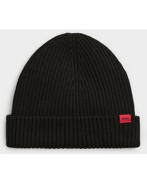 HUGO Xola Ribbed Tuque - Black