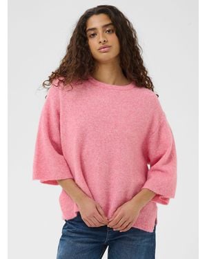 Inwear Soft Pink Loose Fuzzy Sweater