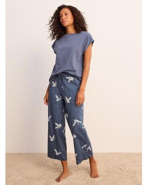 Miiyu Soothing Tone Pyjama Capri Pant - Blue