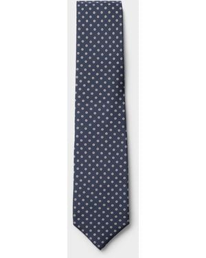 BOSS Mini Daisies Pure Silk Tie - Blue