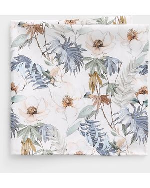 Olymp Tropical Flower Pocket Square - White
