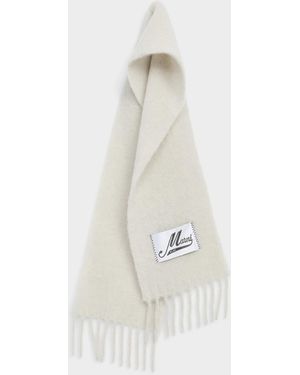 Marni Signature Label Alpaca Scarf - White