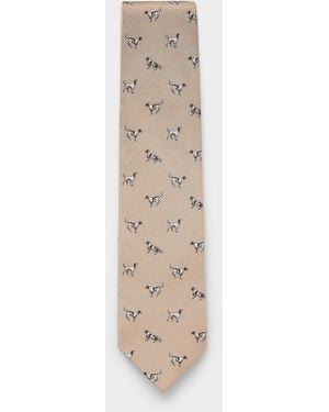 Le 31 Hunting Dog Beige Tie Exclusive Collection From Italy - Natural