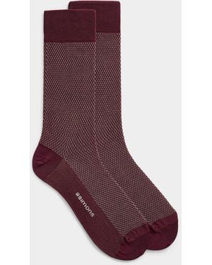 Le 31 Embossed Knit Dress Socks - Purple